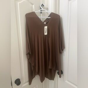 Brown oversized tunic shirt